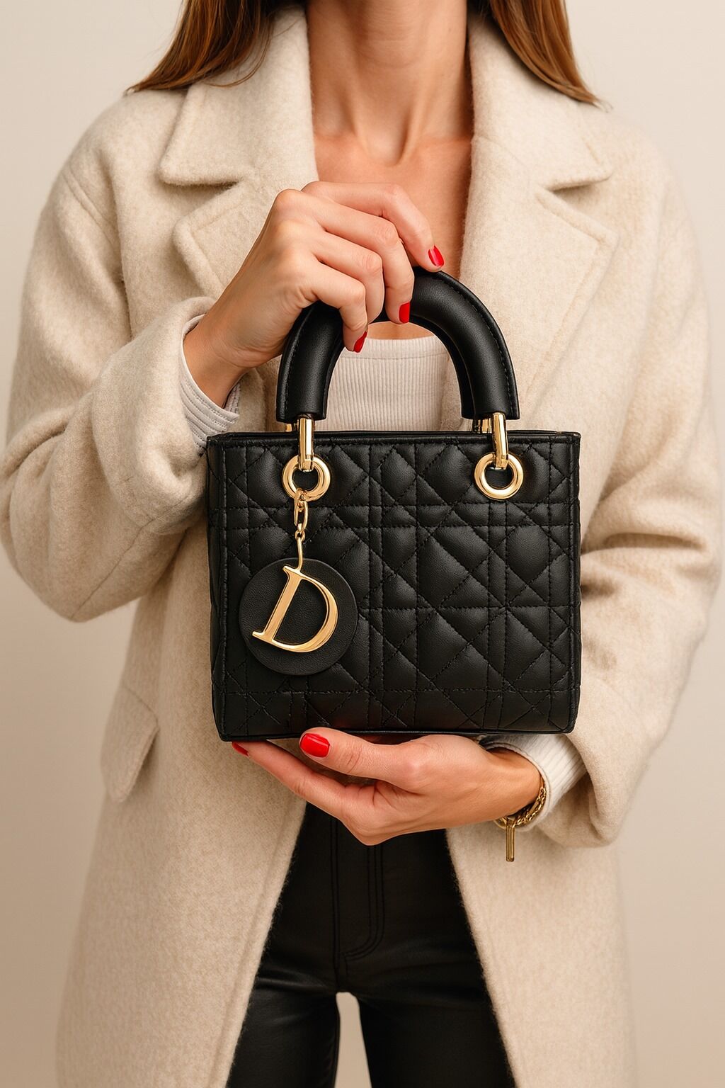 MEZDİA Kadın Siyah Kapitone Desenli El Ve Omuz Çantası