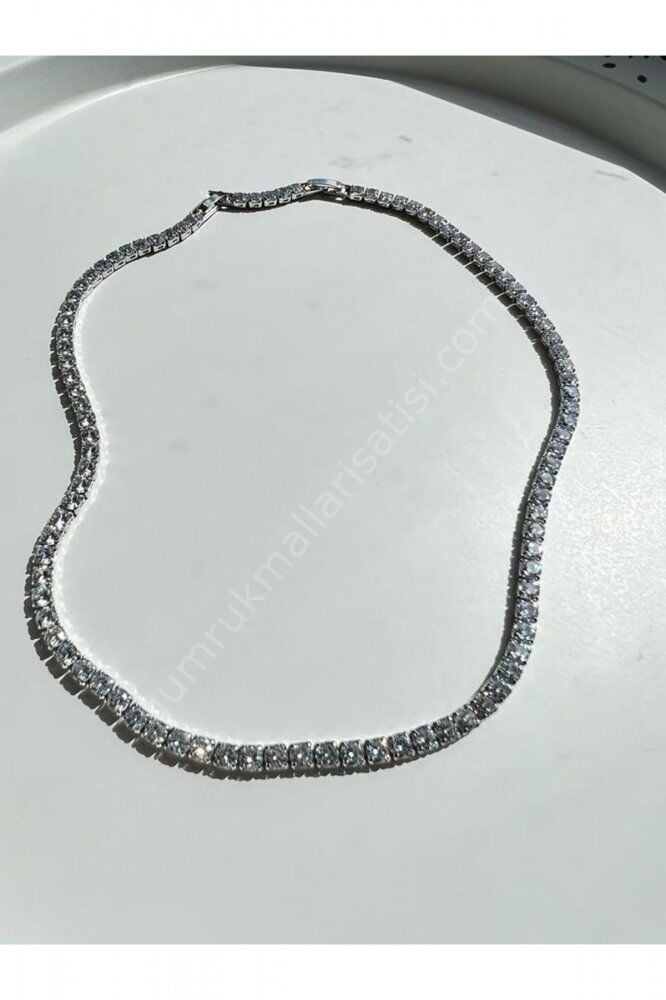 Gümüş Taşlı Su Yolu Kolye