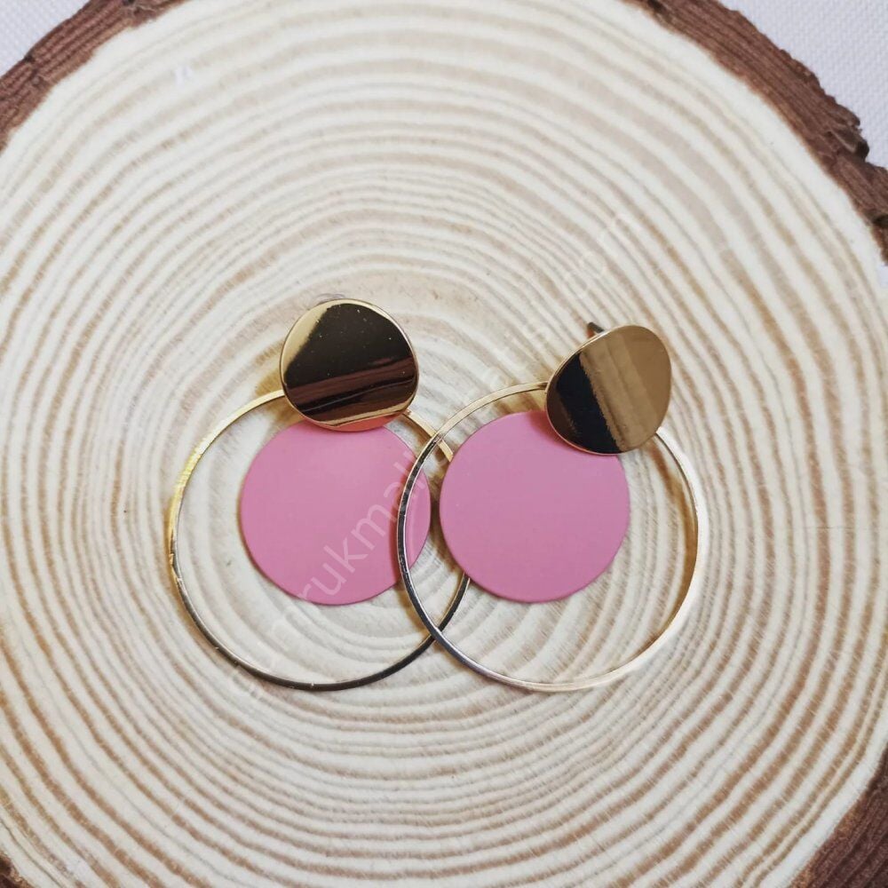 Maksi reçine yuvarlak küpe