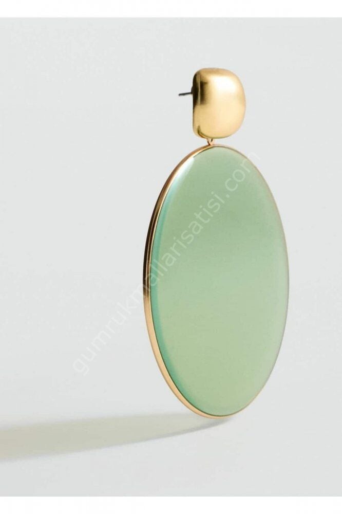 Maksi reçine Yeşil yuvarlak küpe