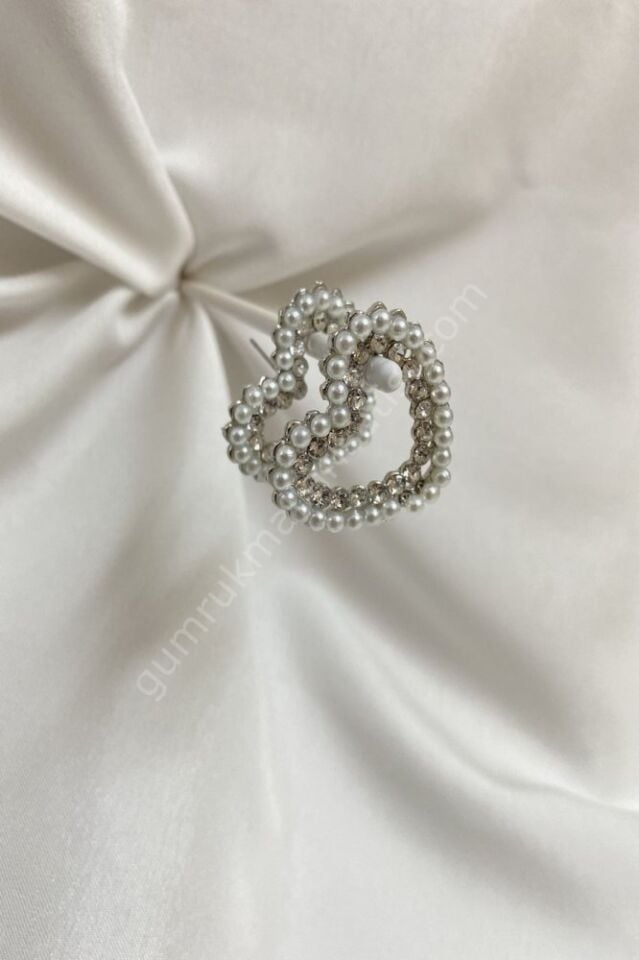 Gümüş Kaplama Kalp Figürlü Kadın Küpe