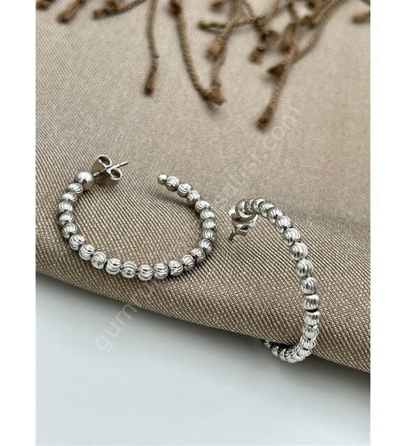 Gümüş Dorika Halka Küpe