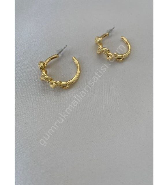 Burgu Model Halka Küpe Altın Renk