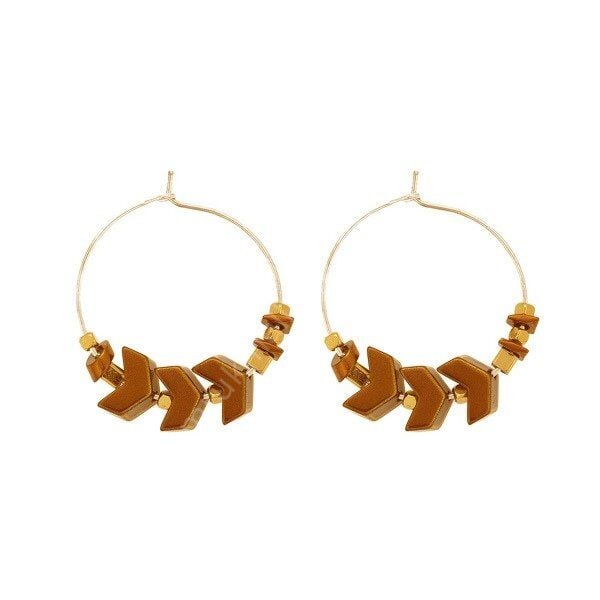 Coffee Hematit Taşlı Küpe