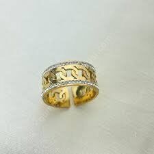 Gold Zirkon Taşlı Ayarlanabilir Yüzük
