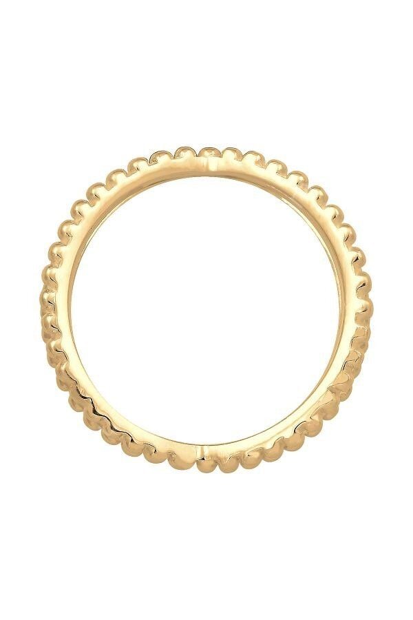 Altın Renkli Kabartmalı Bombeli Kenarlı Minimal Yüzük