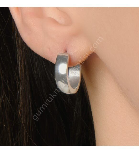 Parlak Halka Kararmaz Çelik Küpe