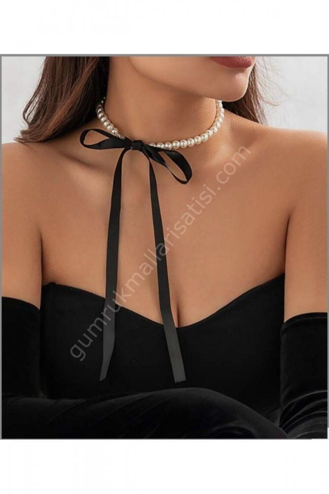 Kadın Fiyonk Bağlamalı İncili Kolye