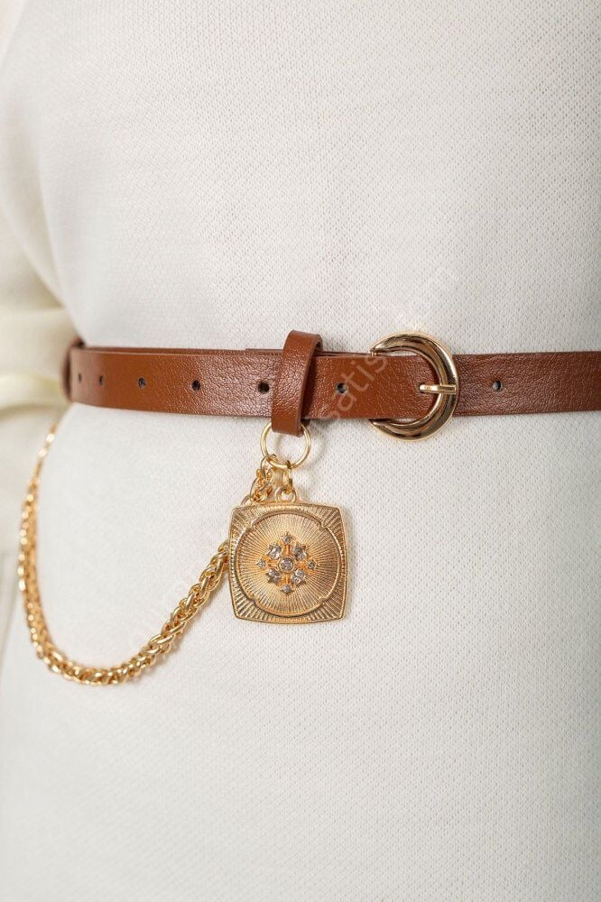 Taba Zincir Detaylı Kemer