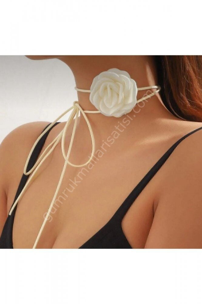 Atelier by Ece Gül Detay Boyun Aksesuar Saten Choker Kolye