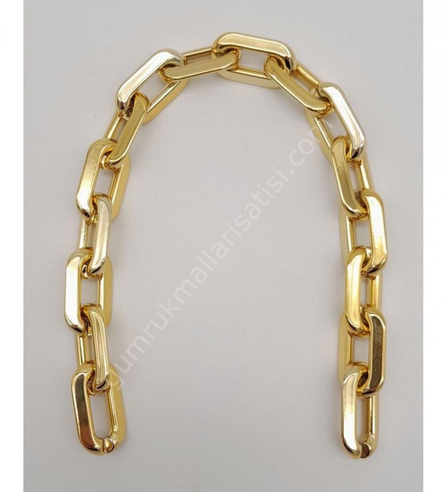 Metal Görünümlü Oval Light Gold Renk Akrilik Bileklik