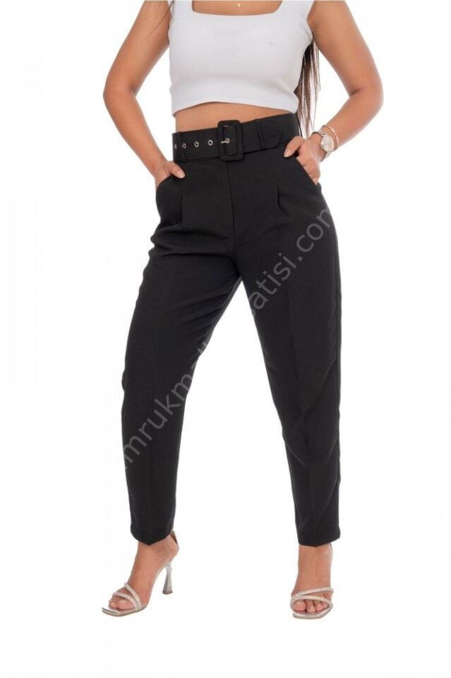 Kaplama Kemerli Pantolon