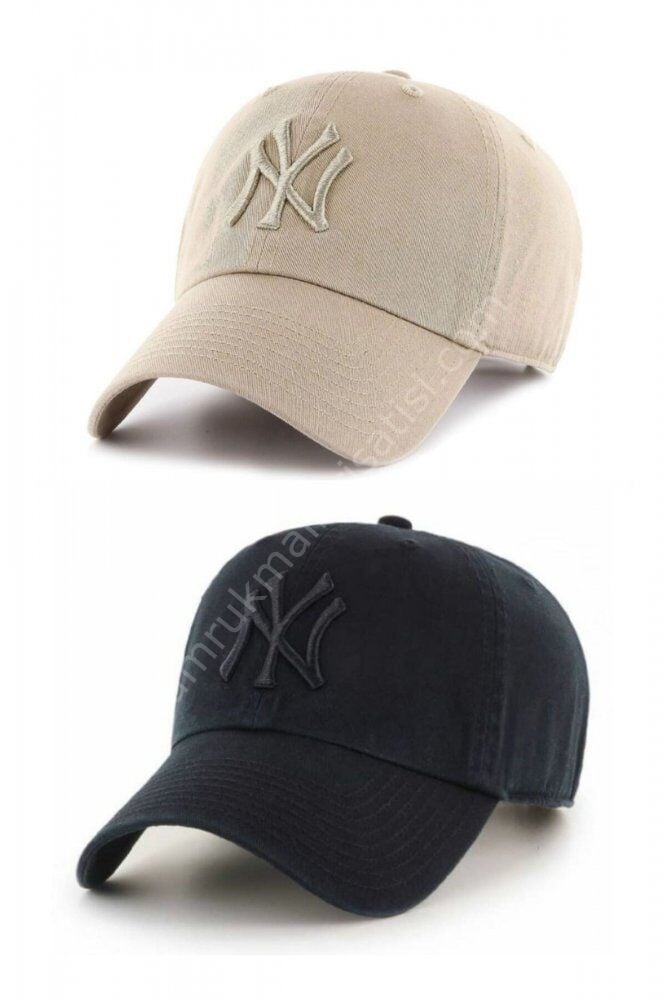 GYES Spor Unisex 2li Bej Ve Siyah Takım Arkası Cırtlı Şapka