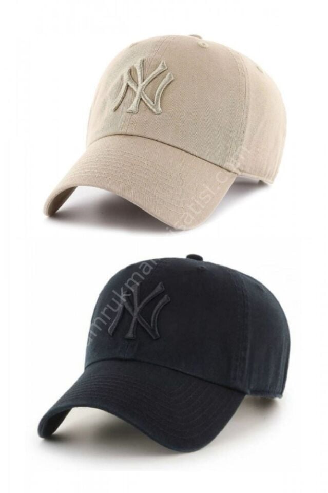 GYES Spor Unisex 2li Bej Ve Siyah Takım Arkası Cırtlı Şapka