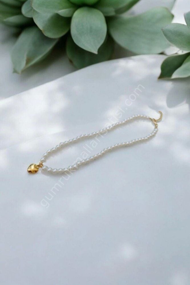 Ekvator Kalpli Cam İnci Kolye