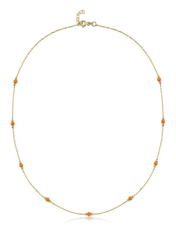 Turuncu Toplu Dorikalı Kolye