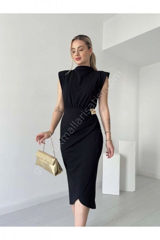 Livia Gold Broş Detaylı Elbise