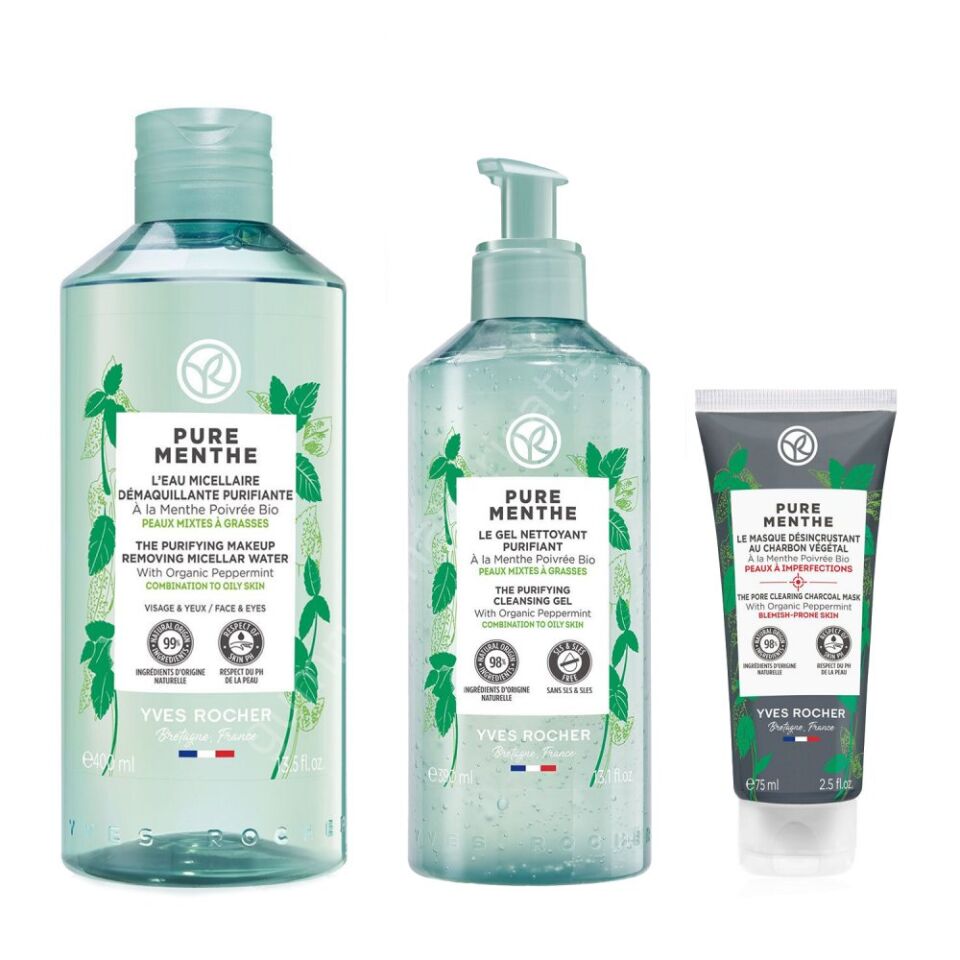 Yves Rocher Yüz Yıkama Jeli-Makyaj Temizleme Suyu-Kömür Maske