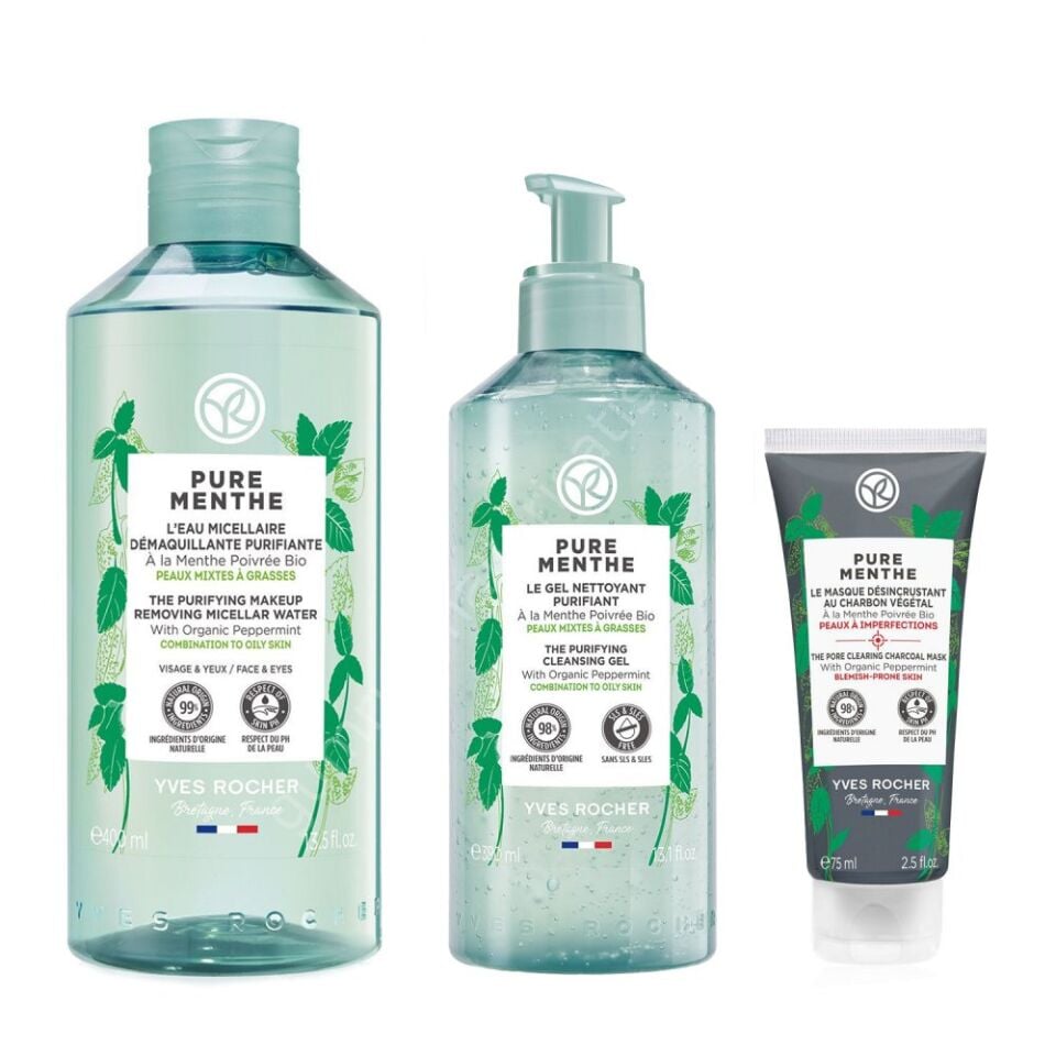 Yves Rocher Yüz Yıkama Jeli-Makyaj Temizleme Suyu-Kömür Maske