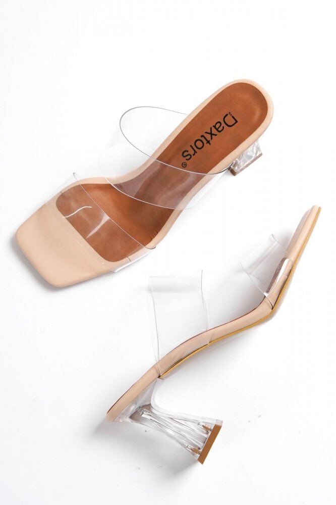 Daxtors Şeffaf Topuk Şeffaf Bant Kadın Ayakkabısı