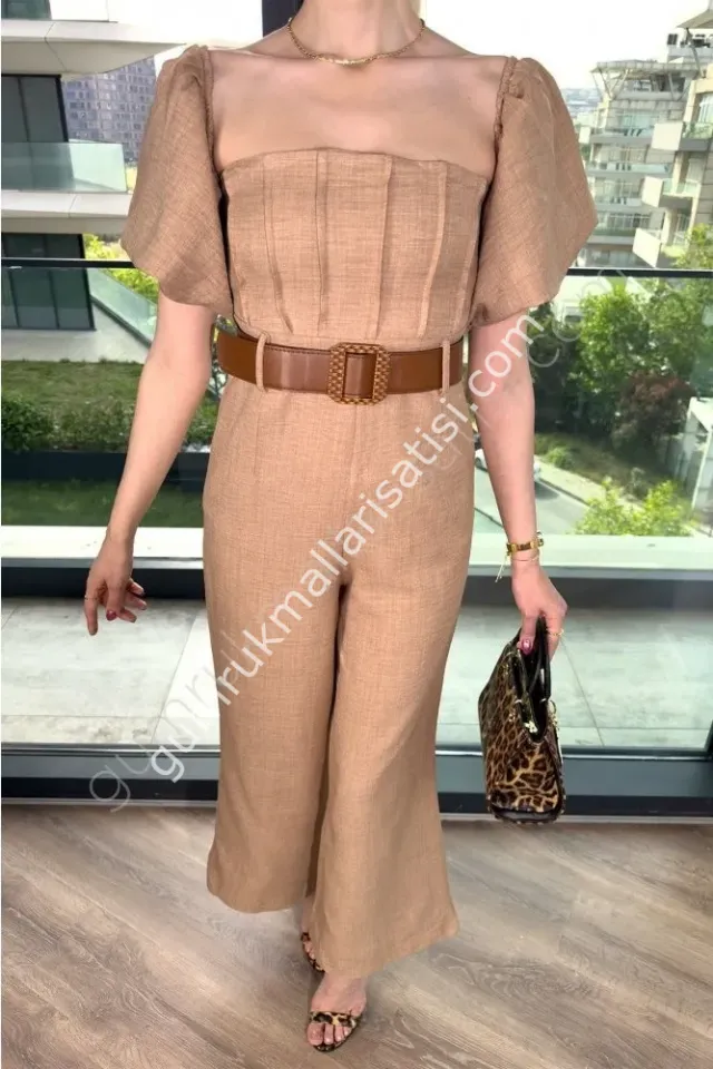 Kemerli Cepli Poliviskon Ceplon Siyah Elbise M - kahverengi