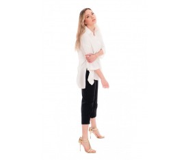 Kir Oversize Kısa Kol Beyaz Gömlek