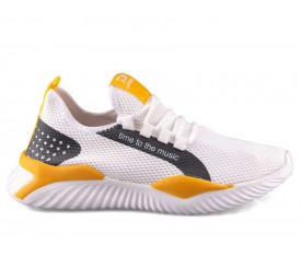 Lumoss LS01 Merdane Triko Beyaz/Sarı Erkek Ayakkabı