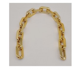Metal Görünümlü Oval Light Gold Renk Akrilik Bileklik
