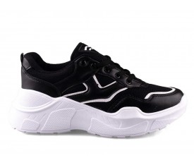 Sıdesa 444 Zenne Bağlı Anrk Siyah/Beyaz Kadın Ayakkabı
