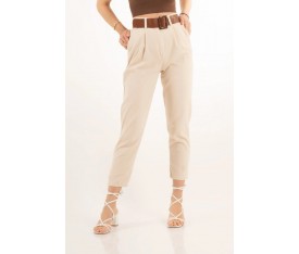 Skny Gabardin Kemerli Pantolon